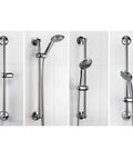Insta-Mount Power Suction 24 Inch Stainless Steel Shower Slide Bar with Height and Angle Adjustment on smooth tiles