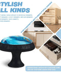 Straight Up Fresh Turquoise Marble Print Crystal Cabinet Knobs And Mushroom Drawer Pulls For Dressers Kitchen Bathrooms Clean Vibe Game Changer Home Decor With Screws One Pack, showcasing mushroom style knob with turquoise marble design.