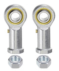 Two Pack One Half Inch Female Rod End Bearing PHSB8 With One Half Twenty Right Hand Thread Self Lubricating Joint Jam Nut Included showing two bearings and nuts