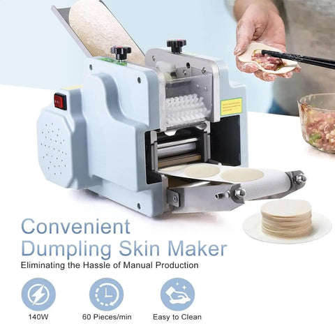 Game Changing Electric Automatic Dumpling Wrapper Maker With 8Cm Round Mold and Rock Solid 140W Motor cranking smooth dumpling skins.