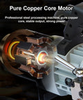 Close-up of the pure copper core motor in Heavy Duty 1200 Watt Handheld Electric Rebar Bender And Steel Straightening Machine.