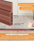 Self-Adhesive Door Sweep Draft Stopper For All Doors, 2 Inch Wide By 39 Inch Long, Black Rubber Weather Stripping Detail