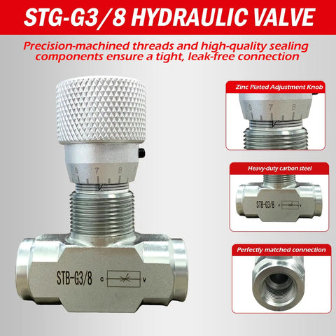 Hydraulic Flow Control Valve Set For 1-2 Ton Mini Excavators, 5-Piece Kit With Three Eighths Inch L08 Thread, M14 Fittings And Seals, 40MPa Bidirectional Flow Restrictor, Replacement Part For Precise Hydraulic Oil Regulation For Your Digger