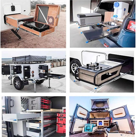 Full Extension Ball Bearing Drawer Runners With Soft Close Cabinet Slides That Pull Out Smooth As Butta For Heavy Duty Kitchen Storage And Office Drawers Rock Solid Three Section Easy Install Glides in camper storage setup.