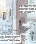 Top Shelf Two Panel Sliding Patio Door Lock And Receiver Kit Replacement assembly instructions for Reachout Lock and receiver parts.