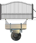 Heavy Duty V Groove Gate Wheels With Double Bearings Bolted External Mount Cradle for Inverted V Track Gates shown with gate