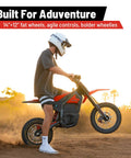 Rider on Gnarly 2600W Mid-Drive Electric Dirt Bike For Teens And Adults Up To 40 MPH With 23.4Ah 48V Battery Dual Hydraulic Brakes