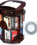 Beefy 12 Inch Lazy Susan Bearings Set With 5/16 Inch Thick Turntable on a rotating book rack, 1000 pound load capacity, zinc plated steel.