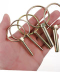 Heavy Duty Lynch Pin Set 10 Piece Carbon Steel Zinc Plated Pins With Ring For Trailer Hitch Lock Farm Lawn Garden Use all-purpose pins in hand