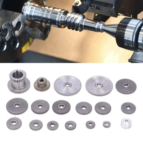 18 Piece Steel Change Gears For 7X10 Mini Lathe Nifty Shop Upgrade For DIY Craftsmen Built Rock Solid Smooth Running Metal Gear Set Awesome For Crankin On Precision Projects Cj0618 Compatible