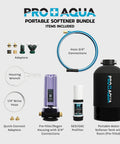 Portable 16,000 Grain Water Softener For RVs, Trailers, Boats And Mobile Washes, components included, on the go kit.
