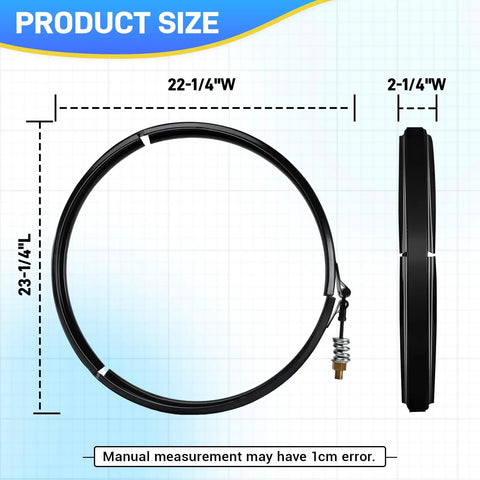 190003 Tension Control Clamp Kit Replacement for Pool Filter Pumps with dimensions and side view shown