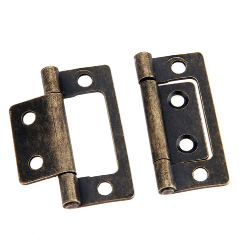 Antique Style Dope Cabinet Hinges Two Pack 50x24mm Decorative Cabinet Drawer Door Butt Hinge For Jewelry Box Chest And Vintage Dressers With Screws Easy Install, two hinges