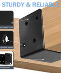 Heavy Duty Pergola Wall Mount Bracket Set For 4x4 And 4x6 Posts, 11 Gauge Steel With Black Powder Coat, shown installed on wood beam