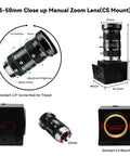 5-50mm Close up Manual Zoom Lens for Top Tier 48MP USB Webcam Pumping Out Straight Fire 8K Ultra HD Video. CS mount design.