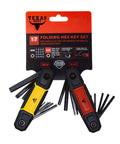 Folding Hex Key Set With Metric And SAE Allen Wrenches, Heat Treated S2 Finish, Compact 2 Pack, Black, Durable For Home, Garage And Automotive Work Everyday Pro Grade Gear For DIY Enthusiasts