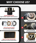 Illustration comparing premium versus common materials for Heavy Duty 3500Lbs Trailer Hub Kit with 5 Bolt 4.5 Inch Hubs.