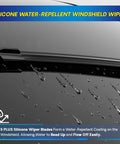 Silicone Windshield Wiper Blades Replacement For 2018 2023 BMW X3 And 2019 2022 X4 Set Of 3 showing water-repellent coating effect