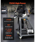 Commercial Grade Portable Electric Pipe Bender Powered By A Snappy 750W Motor And Three Heavy Duty Dies in workshop, bending metal tubing.
