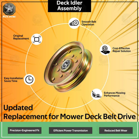Flat Idler Pulley For Power Transmission With 1-1/16 Belt Groove, 5/8 Bore, 5-3/4 OD, displayed with specs and features
