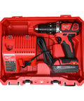 Compact Half Inch Hammer Drill Driver Kit With M18 Cordless Power, 1.5Ah Battery, Quick Charger in durable red hard case