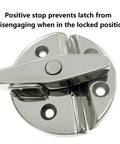 Marine Grade 316 Stainless Steel Boat Door Hatch Round Turn Button Twist Catch Latch Hardware For Yachts, Positive Stop