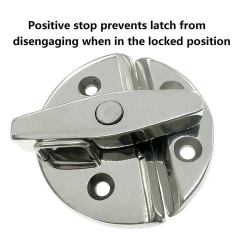 Marine Grade 316 Stainless Steel Boat Door Hatch Round Turn Button Twist Catch Latch Hardware For Yachts, Positive Stop