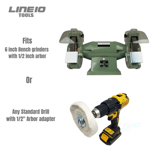 Transform Your Bench Grinder With These Heavy Duty 6 Inch Hard Felt Buff Wheels on 6 inch bench grinder and standard drill.