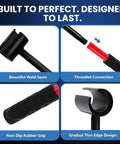 4 In 1 Door Hinge Adjustment Tool For Residential And Commercial Use, detailed view of threaded design and rubber handle