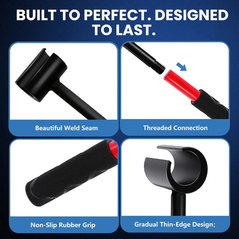 4 In 1 Door Hinge Adjustment Tool For Residential And Commercial Use, detailed view of threaded design and rubber handle