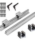 1000mm SBR20 Linear Rails Kit With 2 Rails And 4 SBR20UU Bearing Blocks 16 M6x12 Screws And 2 Locking Handles, silver CNC rail kit