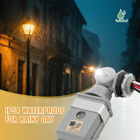 1 Pack Outdoor Photocell Sensor For Lights 120VAC Dusk To Dawn Switch IP54 Waterproof All Weather Outdoor Lighting Sensor For Yard Parking Lot Street mounted on light fixture