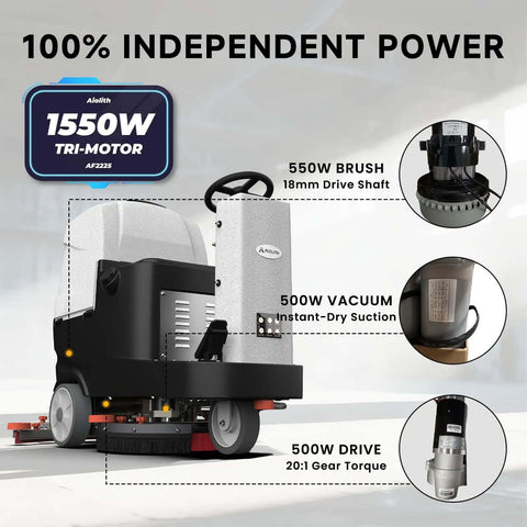 Micro Ride On Floor Scrubber Dryer Kit 22 Inch Cleaning Path 25 Gallon Capacity Up To 55,000 Sq Ft Per Hour Lithium Battery Fast Charge