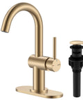 Champagne Bronze Single Handle Bathroom Faucet One Hole Vanity Sink With Lead Free Certified Design and slick aerated flow