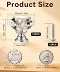Top Tier Crystal Cabinet Knobs And Drawer Handles With Slick Silver Tone Heavy Duty Aluminum Core Badass 30mm size and screw dimensions.