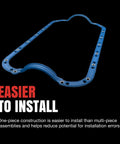 Chevrolet C10 Engine Oil Pan Gasket Set for Classic Chevy Trucks, Heavy Duty Seal Kit With Durable Gasket and Bolts, Leak Proof Replacement for 1970s 1980s V8 Engines, Easy Install and Long Lasting Performance, one-piece blue gasket