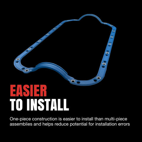 Chevrolet C10 Engine Oil Pan Gasket Set for Classic Chevy Trucks, Heavy Duty Seal Kit With Durable Gasket and Bolts, Leak Proof Replacement for 1970s 1980s V8 Engines, Easy Install and Long Lasting Performance, one-piece blue gasket