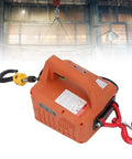 Heavy Duty Electric Hoist Winch 660 LB Capacity With 1500W Motor For Garage Use, 25 Foot Lift Height And Fast Speed Plus Us Plug Power, orange body and hook.