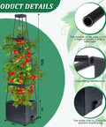 Two Pack Raised Garden Bed Planter Boxes With Trellis For A 57 Inch Self Watering Tomato Planter Box Set, vertical view
