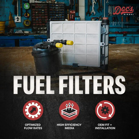 Diesel Fuel Filter For Ford 6.7L Power Stroke F250 F350 F450 2017 And Up Replaces FD4625 on workshop table