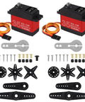 2 Pack Beefy 35Kg High Torque RC Servo Motors Waterproof Full Metal Gear Steering Servo For 1/6 1/8 1/10 1/12 RC