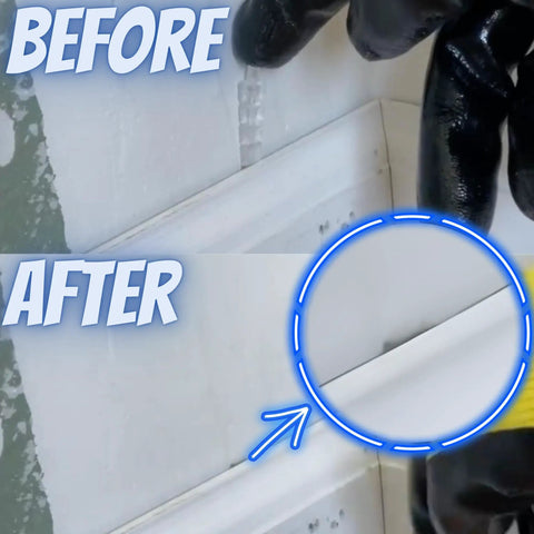 Before and after image showcasing Precision Transparent Leveling Shims Invisible Wedges for cabinet installation, showing a level gap.