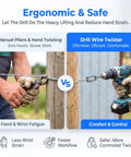 Comparison of manual pliers vs Heavy Duty 2 Piece Wire Twister Tool For Drill for easy wire twisting.