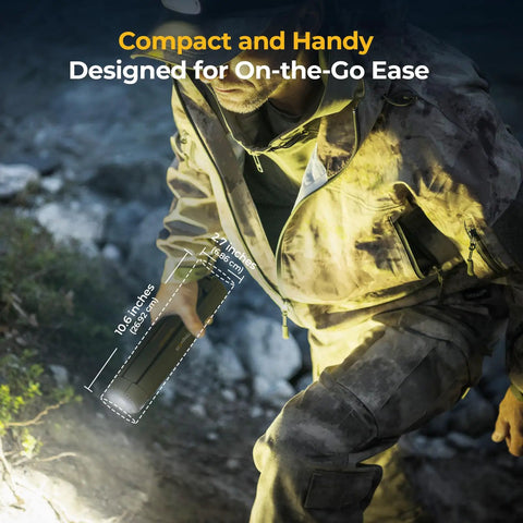 Person holding Upgraded Telescopic Camping Light With 15600mAh Battery Rotatable Lantern Collapsible Outdoor Light in hand