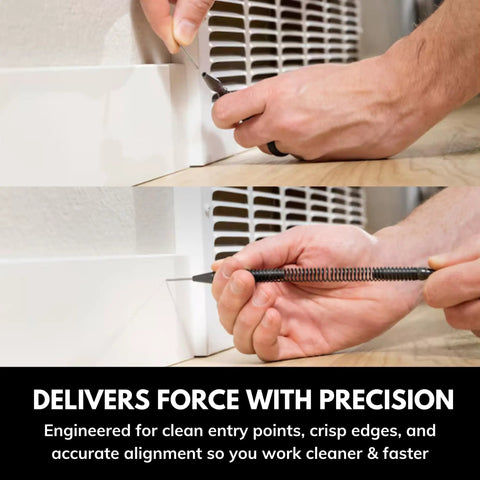 Using 5 Piece Spring Loaded Woodworking Kit No Hammer Needed With Nail Starters Chisel Center Punches for precise work