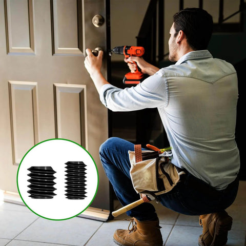 Pro Grade 1010 Piece Set Screw Kit With 25 Sizes For Metric And SAE Threads, 12.9 Alloy Steel in use for door installation