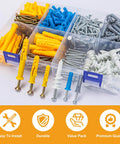 160Pcs Drywall Anchors And Screws Kit With Five Sizes High Hardness Wood Screws for hanging installations