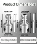 Product dimensions of Premium 2-Piece PVC Pipe Threading Tool Kit For 1/2 And 3/4 Inch Pipes. Shows 40cr alloy construction.