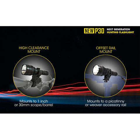 1000 Lumen Hunting Flashlight Kit With Red And Green Beams Long Throw To 676 Yards Rechargeable Battery Lumentac Rifle Mount details