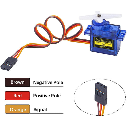 9G Micro Servo Motor SG90 Metal Gear For Arduino And DIY Projects with wiring color diagram